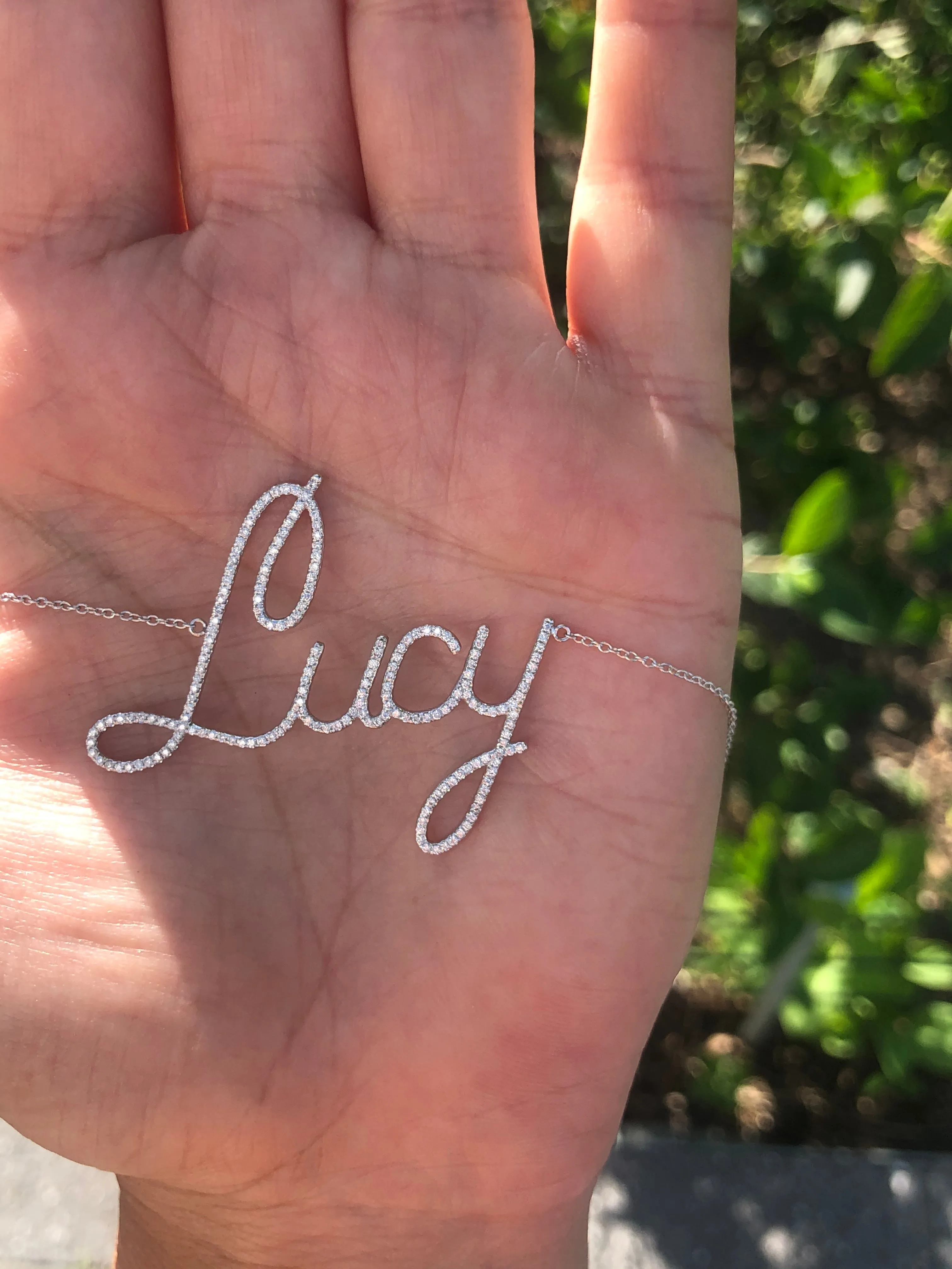 Personalized Diamond Script Name Necklace