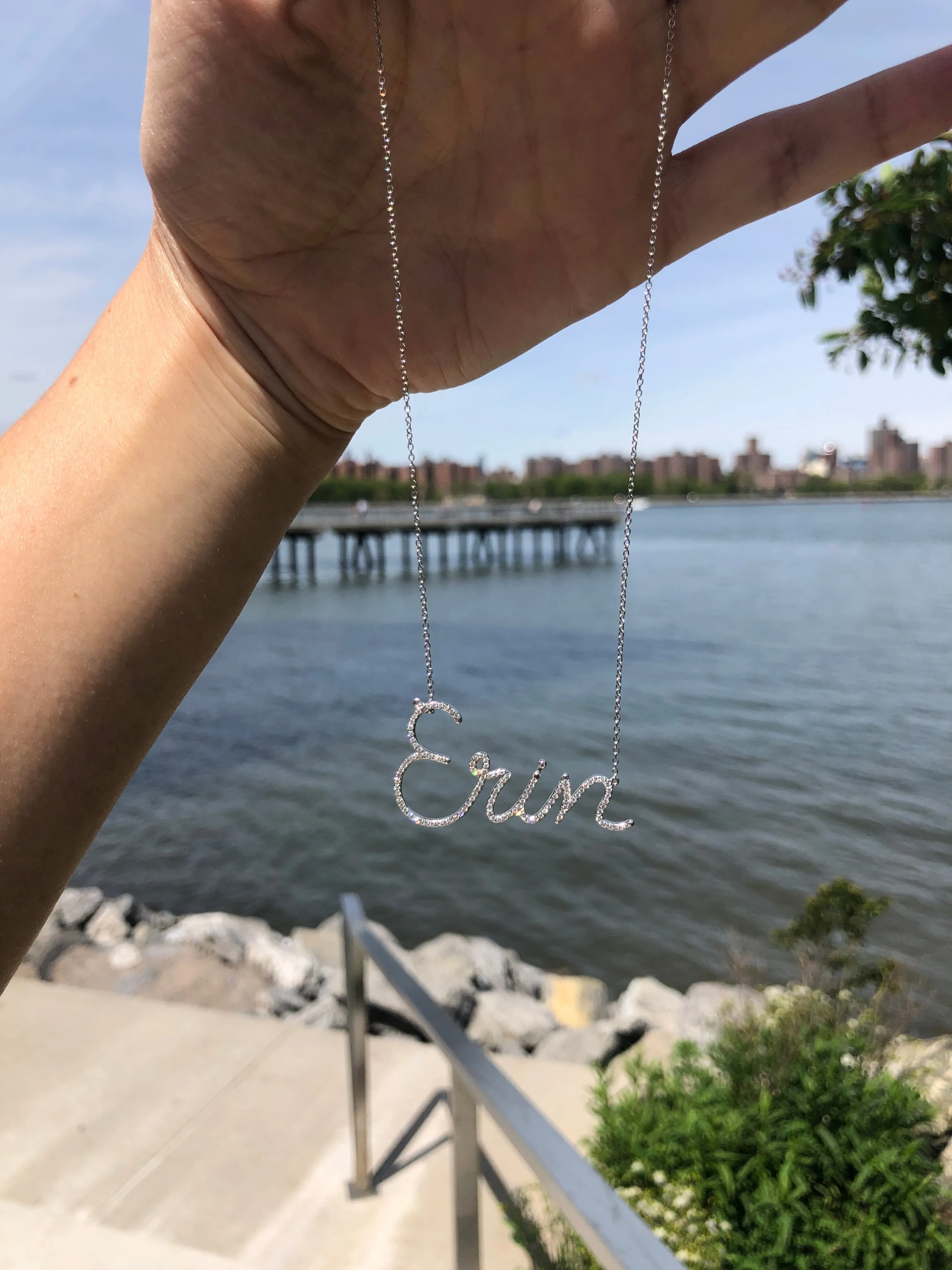 Personalized Diamond Script Name Necklace