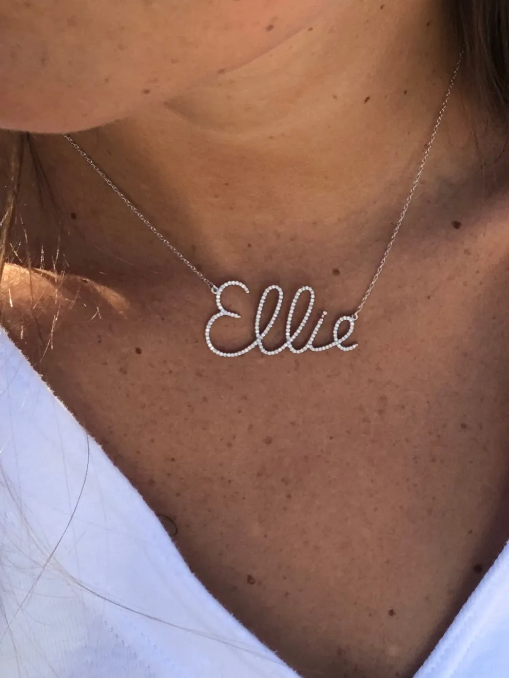 Personalized Diamond Script Name Necklace