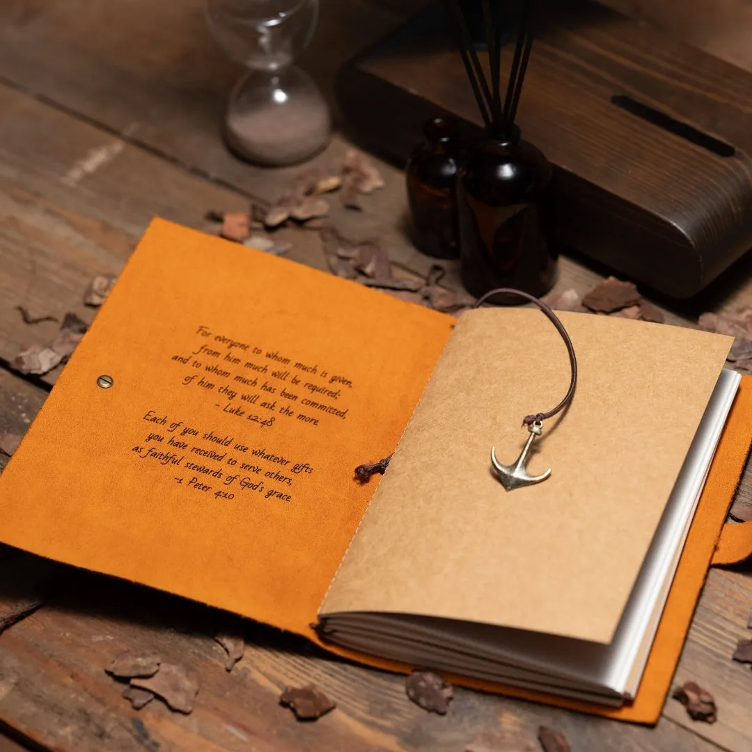 Personalized Handmade Leather Journal Notebook A5 Size 5.8x8.3 Inches Lined Paper