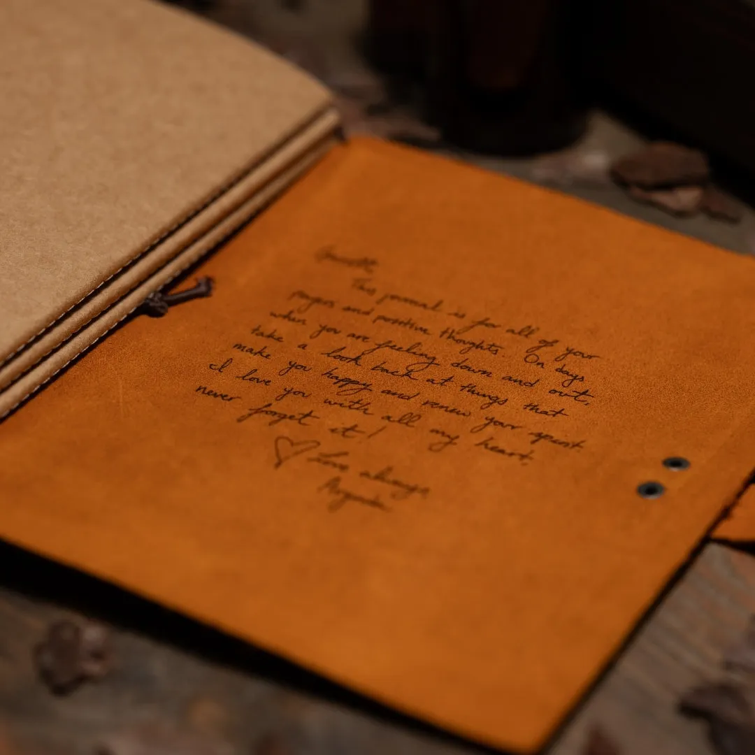 Personalized Handmade Leather Journal Notebook A5 Size 5.8x8.3 Inches Lined Paper