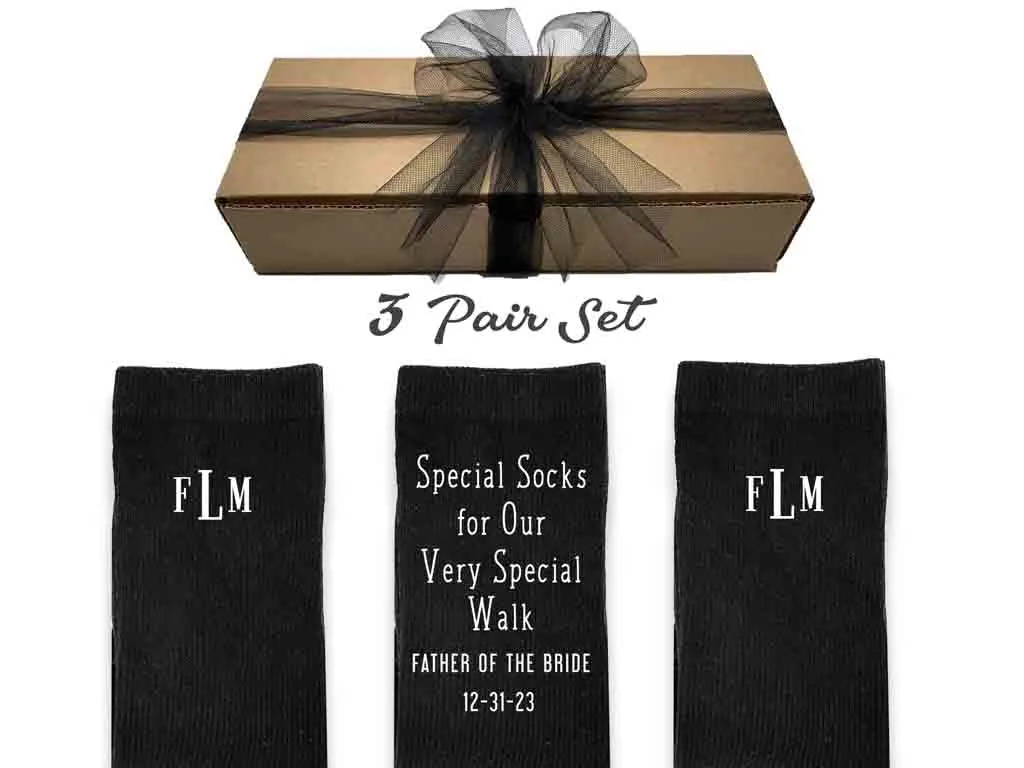 Personalized Monogrammed Socks for Father of the Bride