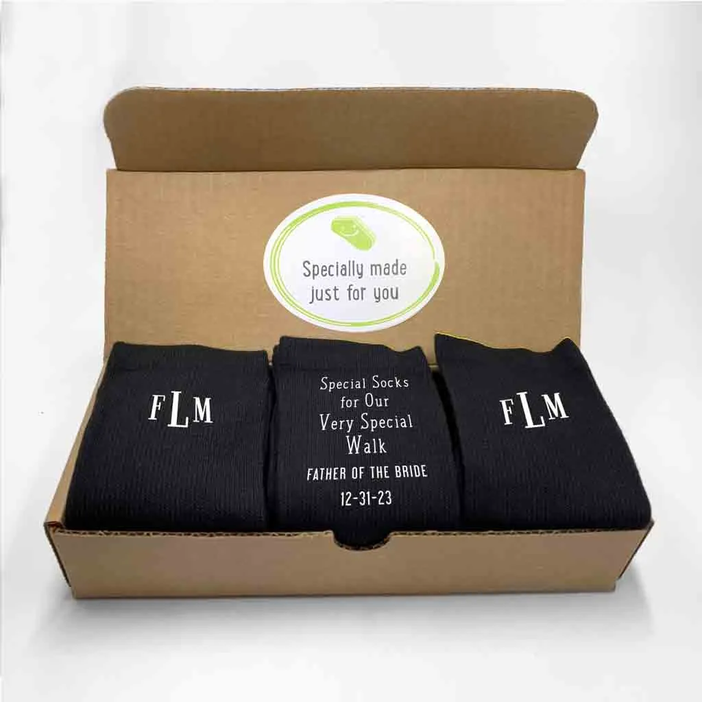 Personalized Monogrammed Socks for Father of the Bride