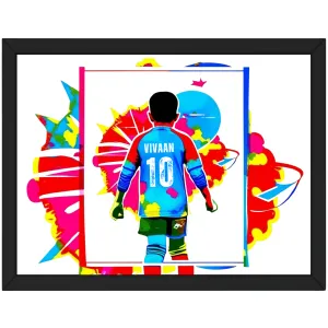 Personalized Motivational Football Player Framed Poster | Kids Room Wall Art