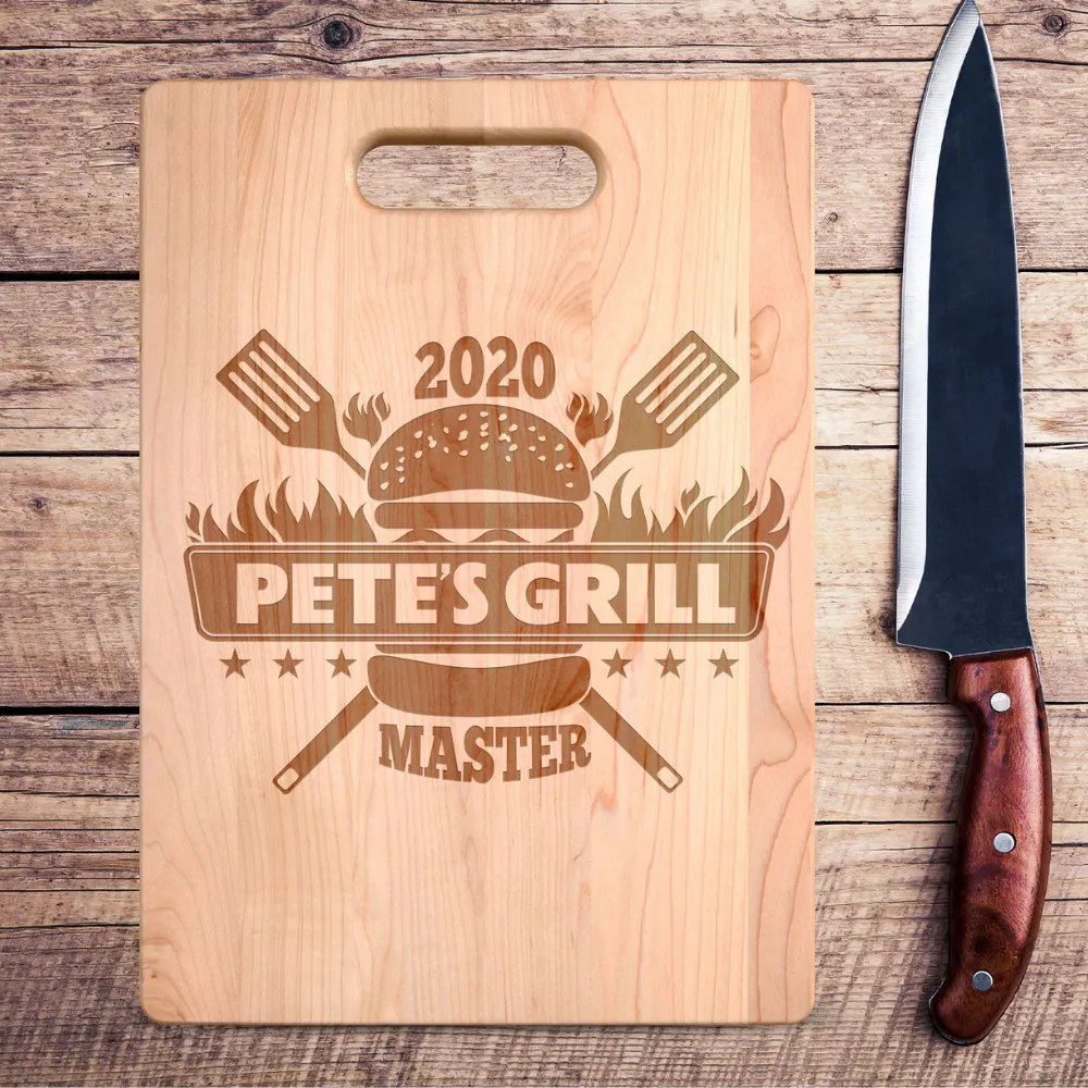Personalized Names and Date Grill Master Premium Maple Cutting Board