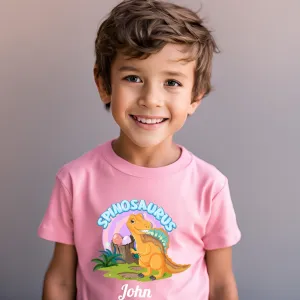 Personalized Spinosaurus Dino Theme Birthday T-Shirt