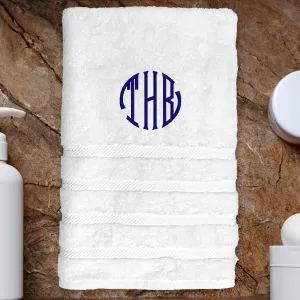 Personalized Turkish Luxury Bath Towel - White - Set of 2