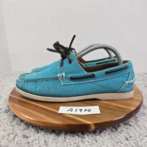 Peter Millar Light Blue Canvas Casual Lifestyle Daily Loafer Boat Shoe Mens 9 M