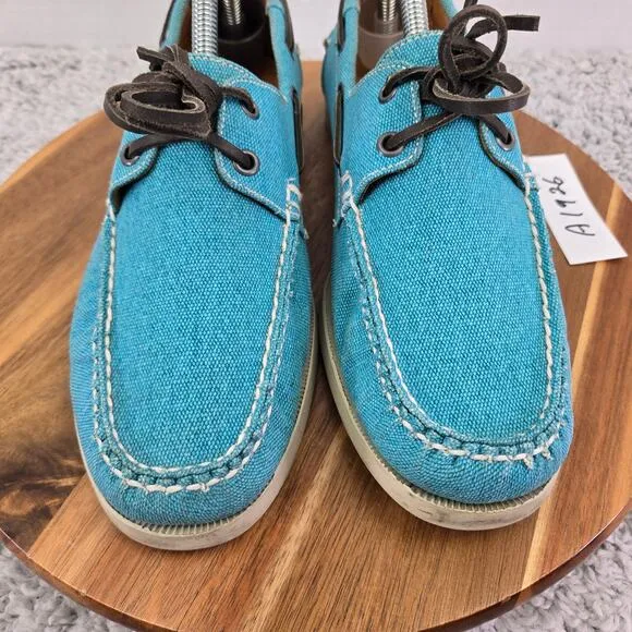 Peter Millar Light Blue Canvas Casual Lifestyle Daily Loafer Boat Shoe Mens 9 M