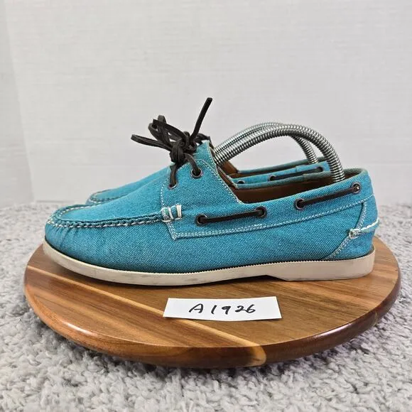 Peter Millar Light Blue Canvas Casual Lifestyle Daily Loafer Boat Shoe Mens 9 M