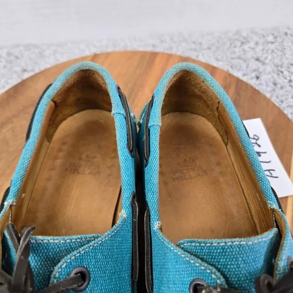 Peter Millar Light Blue Canvas Casual Lifestyle Daily Loafer Boat Shoe Mens 9 M