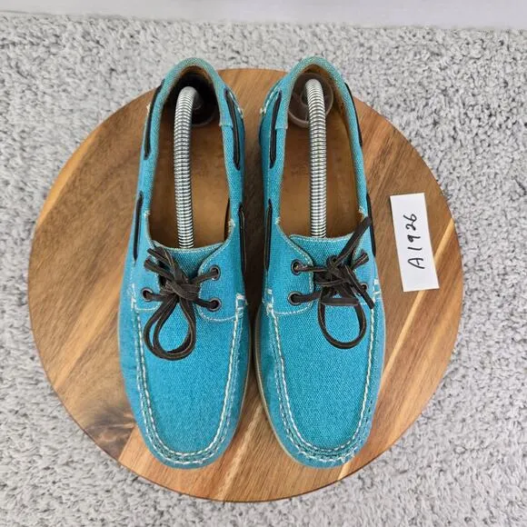 Peter Millar Light Blue Canvas Casual Lifestyle Daily Loafer Boat Shoe Mens 9 M