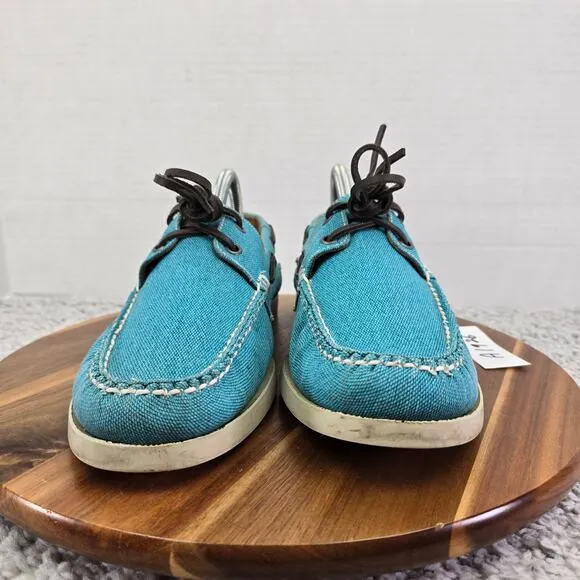 Peter Millar Light Blue Canvas Casual Lifestyle Daily Loafer Boat Shoe Mens 9 M