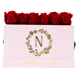 Pink Monogrammed Keeper by the Dozen - Cherry Roses