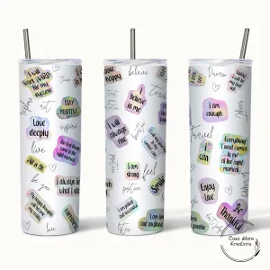 Positive Affirmations 20 oz. Skinny Tumbler