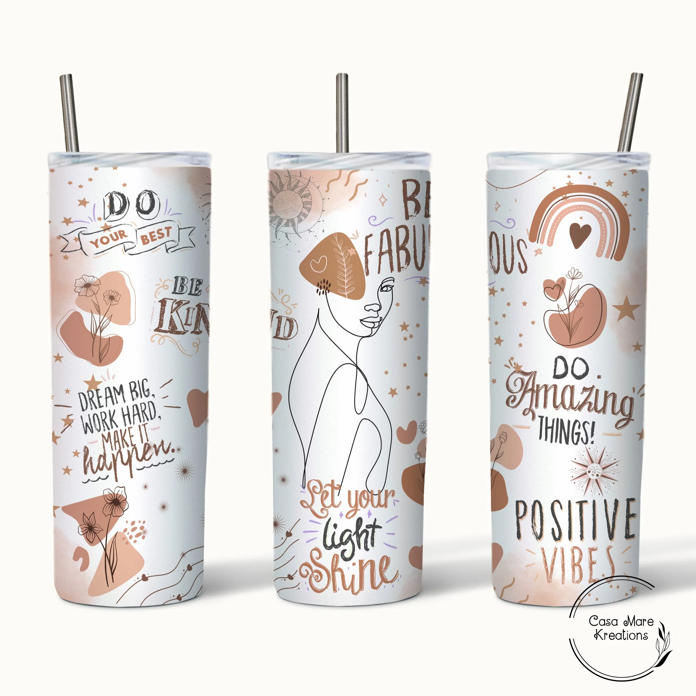Positive Vibes 20 oz. Skinny Tumbler