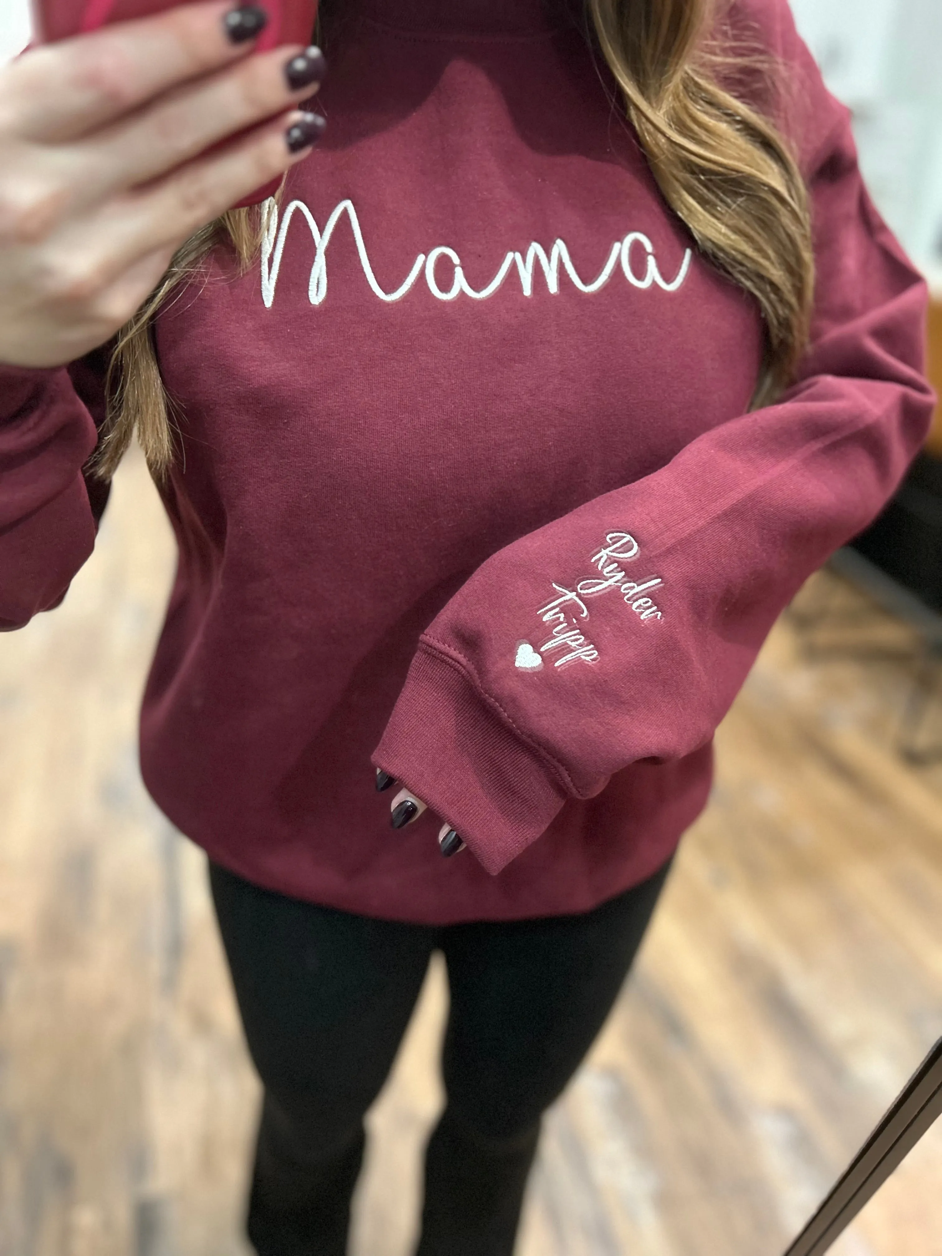 PREORDER Custom Sleeve Cuff Embroidered Sweatshirt