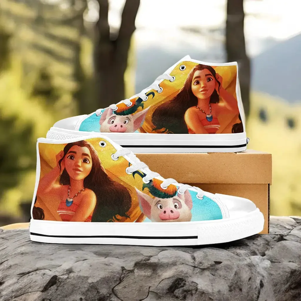 Princess Moana Waialiki Maui Shoes High Top Sneakers for Kids and Adults