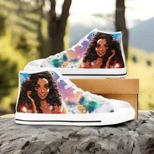 Princess Moana Waialiki Maui Shoes High Top Sneakers for Kids and Adults