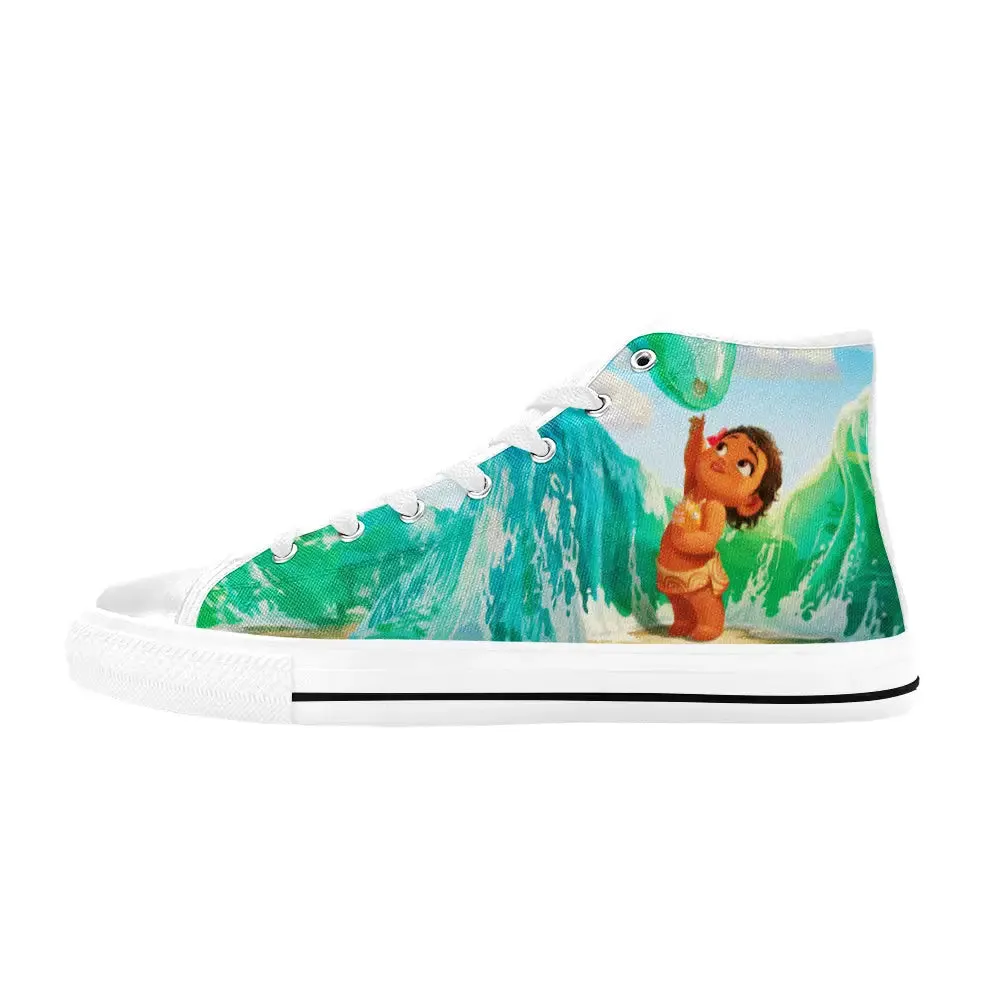 Princess Moana Waialiki Maui Shoes High Top Sneakers for Kids and Adults