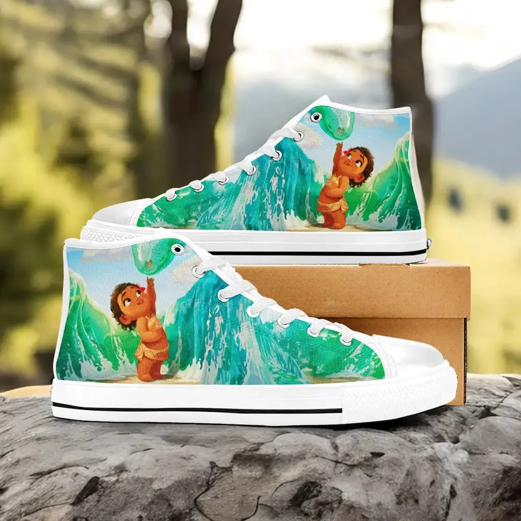 Princess Moana Waialiki Maui Shoes High Top Sneakers for Kids and Adults