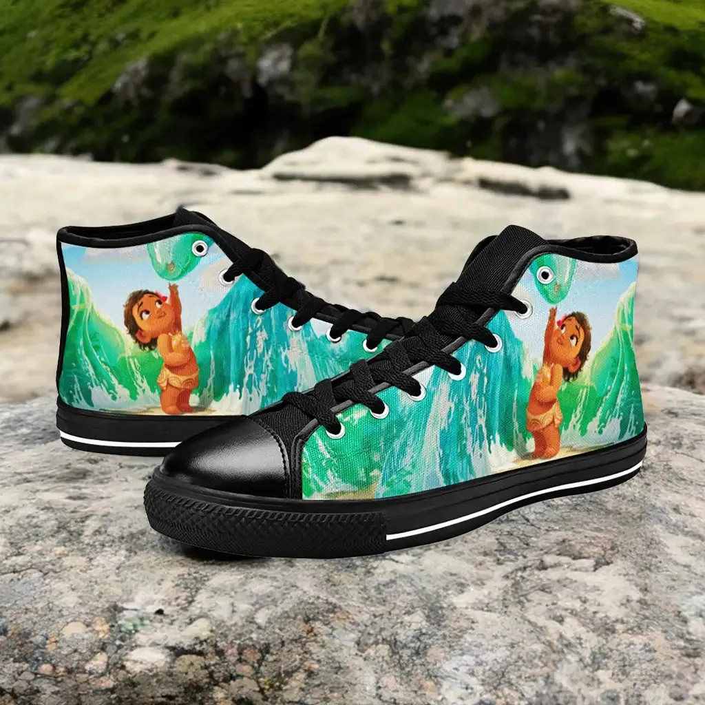 Princess Moana Waialiki Maui Shoes High Top Sneakers for Kids and Adults