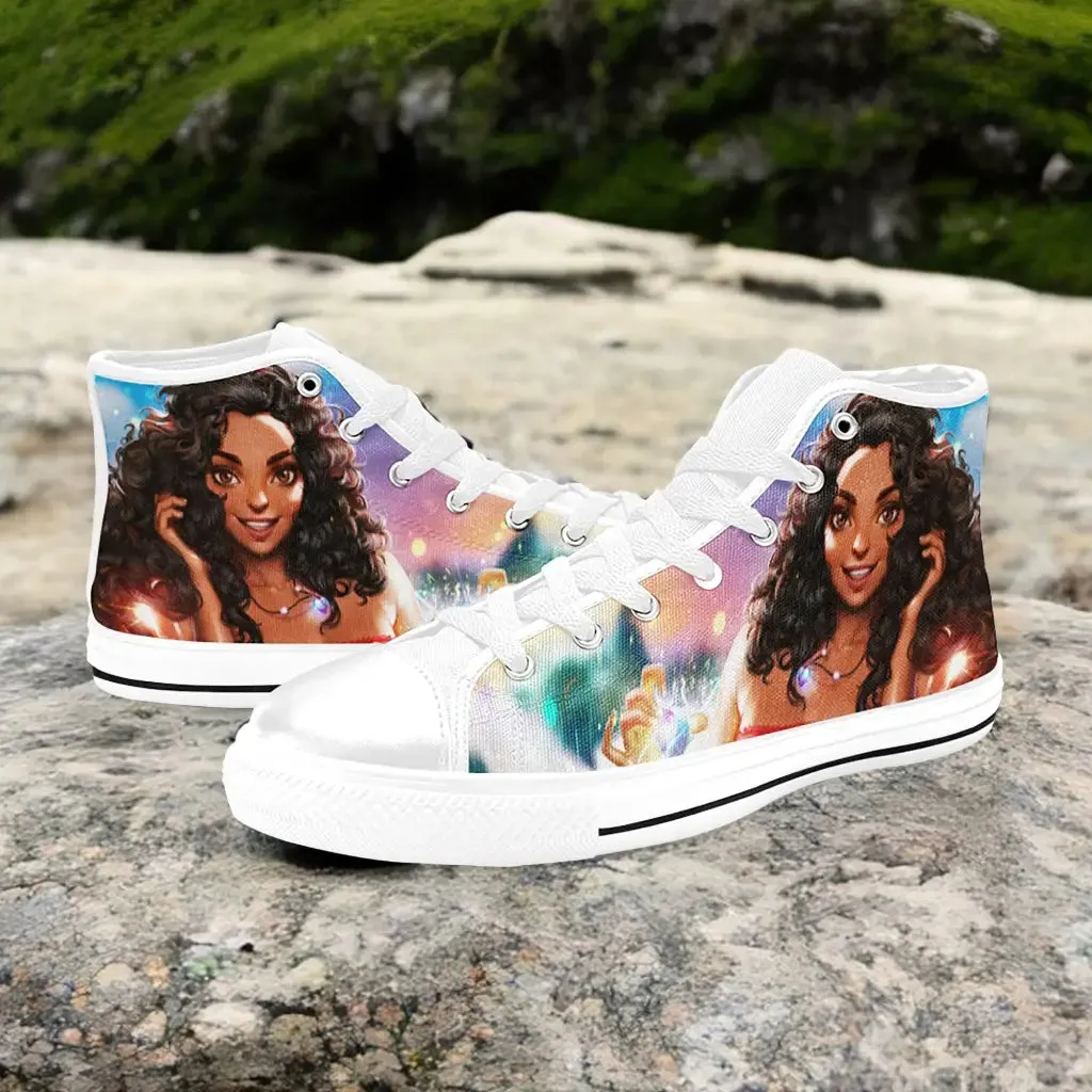Princess Moana Waialiki Maui Shoes High Top Sneakers for Kids and Adults