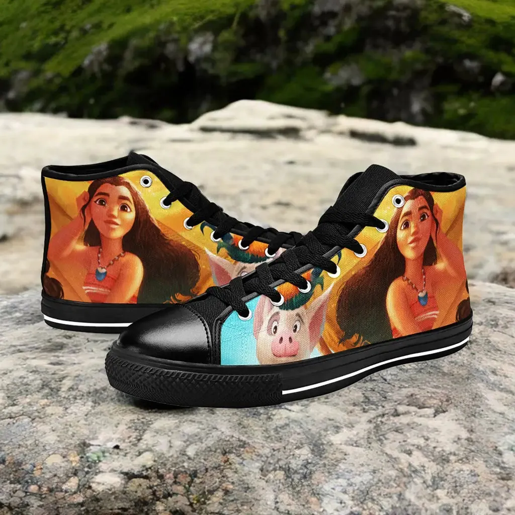 Princess Moana Waialiki Maui Shoes High Top Sneakers for Kids and Adults