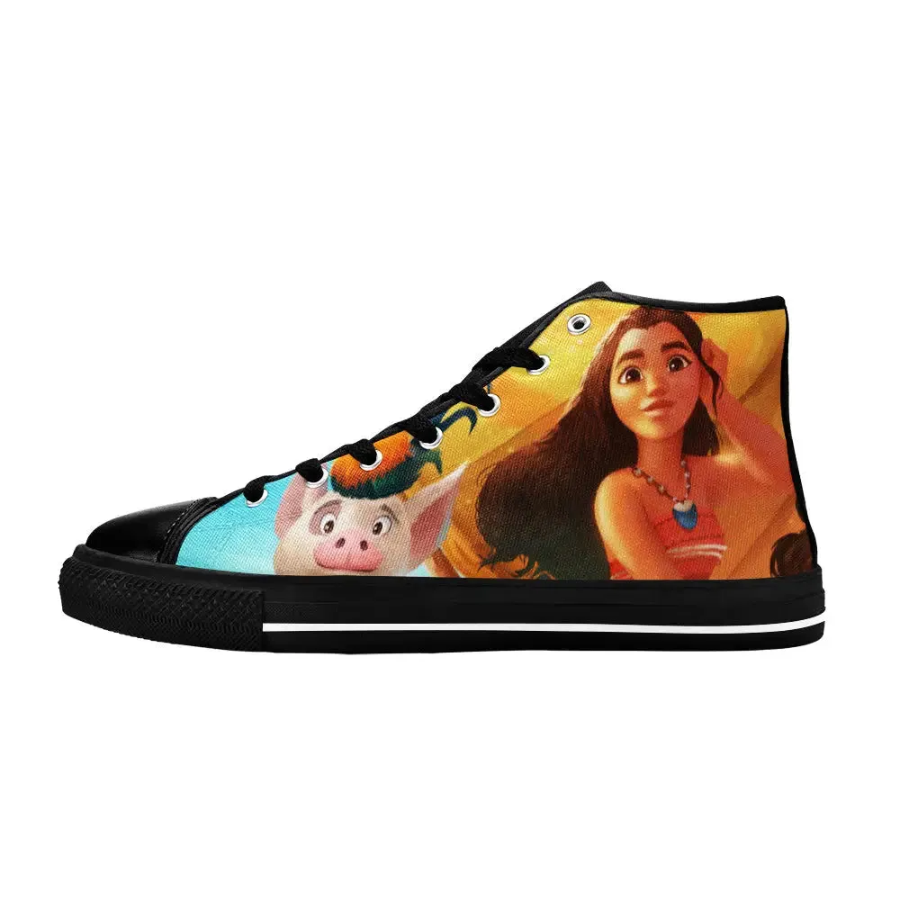 Princess Moana Waialiki Maui Shoes High Top Sneakers for Kids and Adults