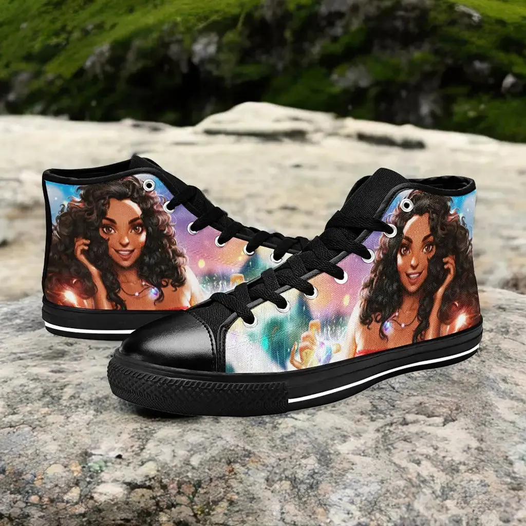 Princess Moana Waialiki Maui Shoes High Top Sneakers for Kids and Adults