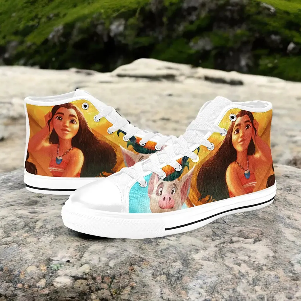 Princess Moana Waialiki Maui Shoes High Top Sneakers for Kids and Adults