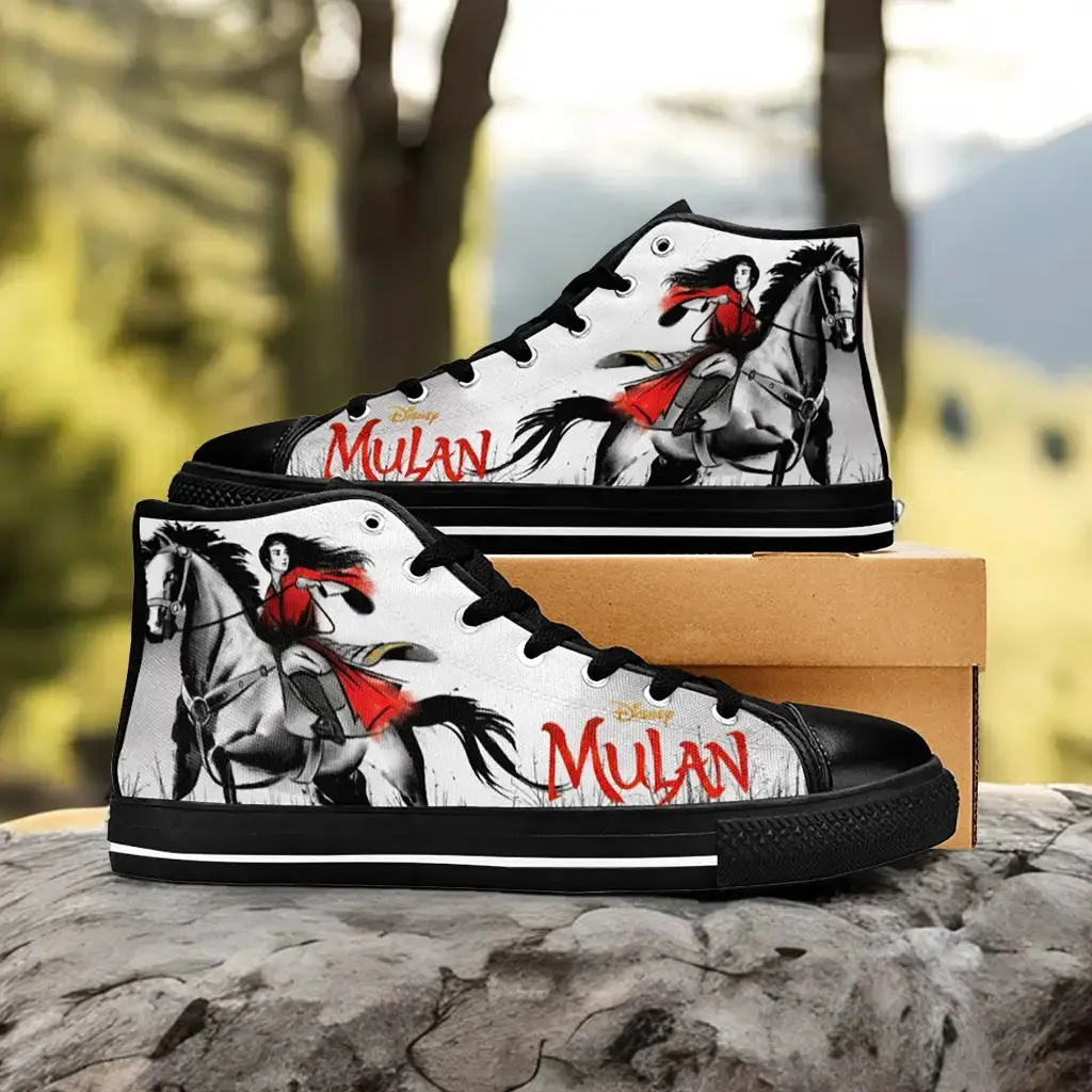 Princess Mulan Women Sword Warrior Shoes High Top Sneakers for Kids and Adults