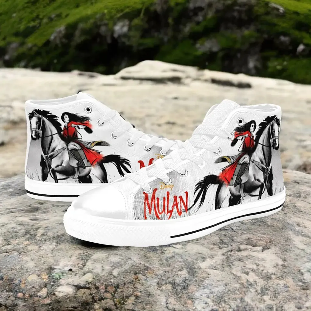 Princess Mulan Women Sword Warrior Shoes High Top Sneakers for Kids and Adults