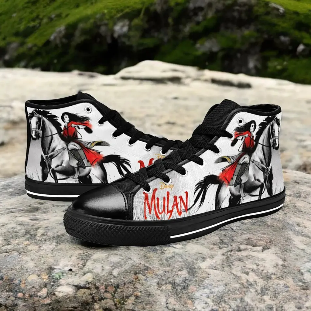 Princess Mulan Women Sword Warrior Shoes High Top Sneakers for Kids and Adults