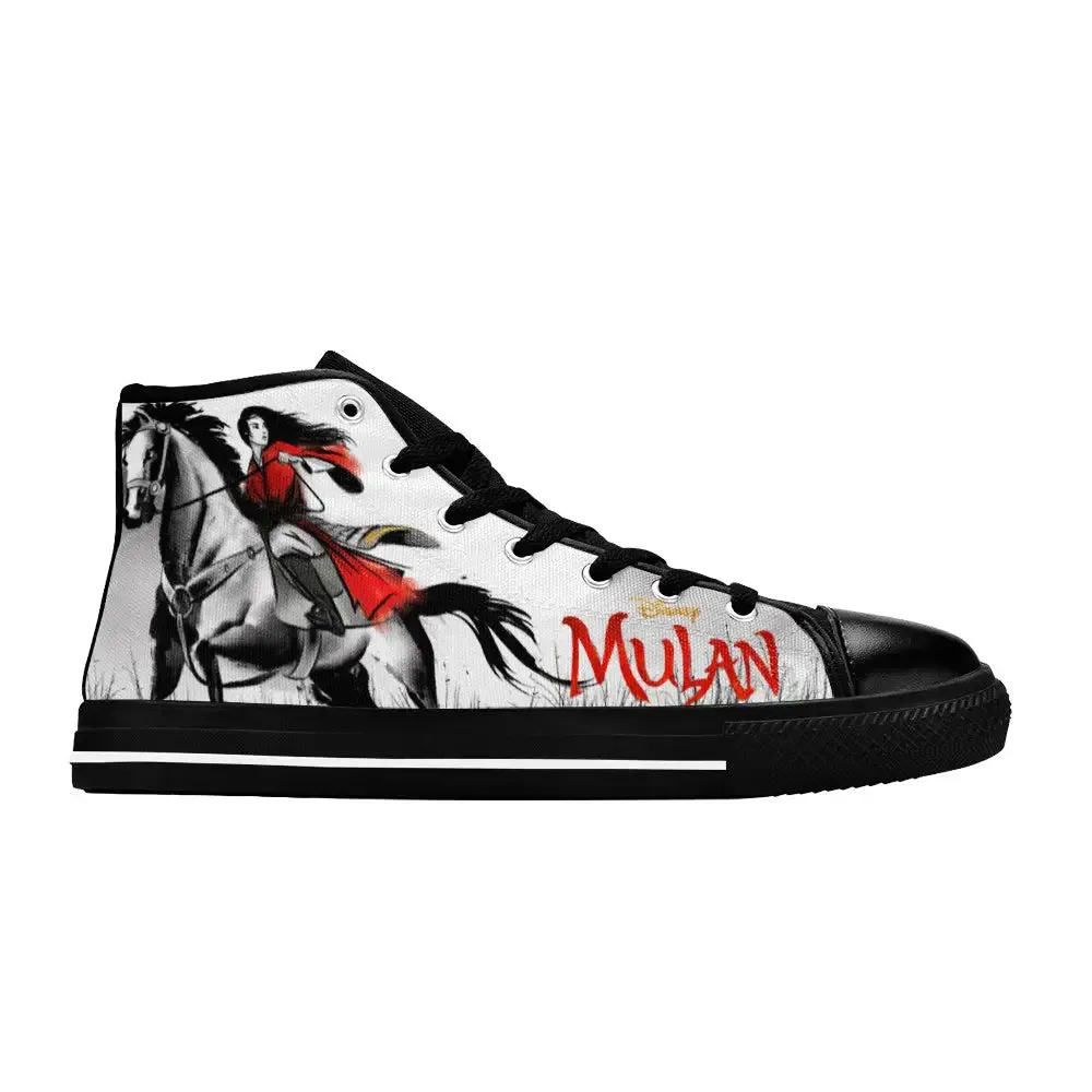 Princess Mulan Women Sword Warrior Shoes High Top Sneakers for Kids and Adults