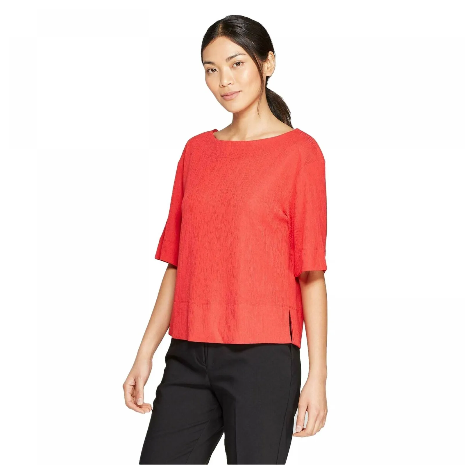 Prologue Women's Elbow Sleeve Boat Neck T-Shirt