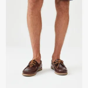 R M Williams Mens Hobart leather deck shoe - Brown