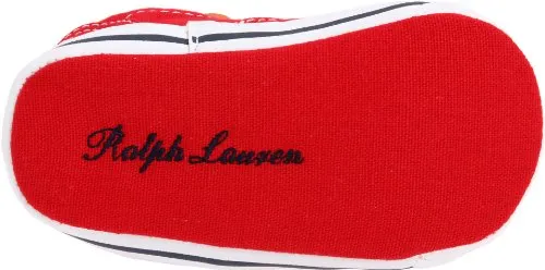 Ralph Lauren Layette Vaughn Crib Shoe (Infant/Toddler),Red Canvas,3 M US Infant