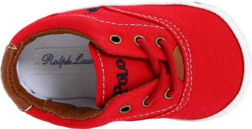 Ralph Lauren Layette Vaughn Crib Shoe (Infant/Toddler),Red Canvas,3 M US Infant