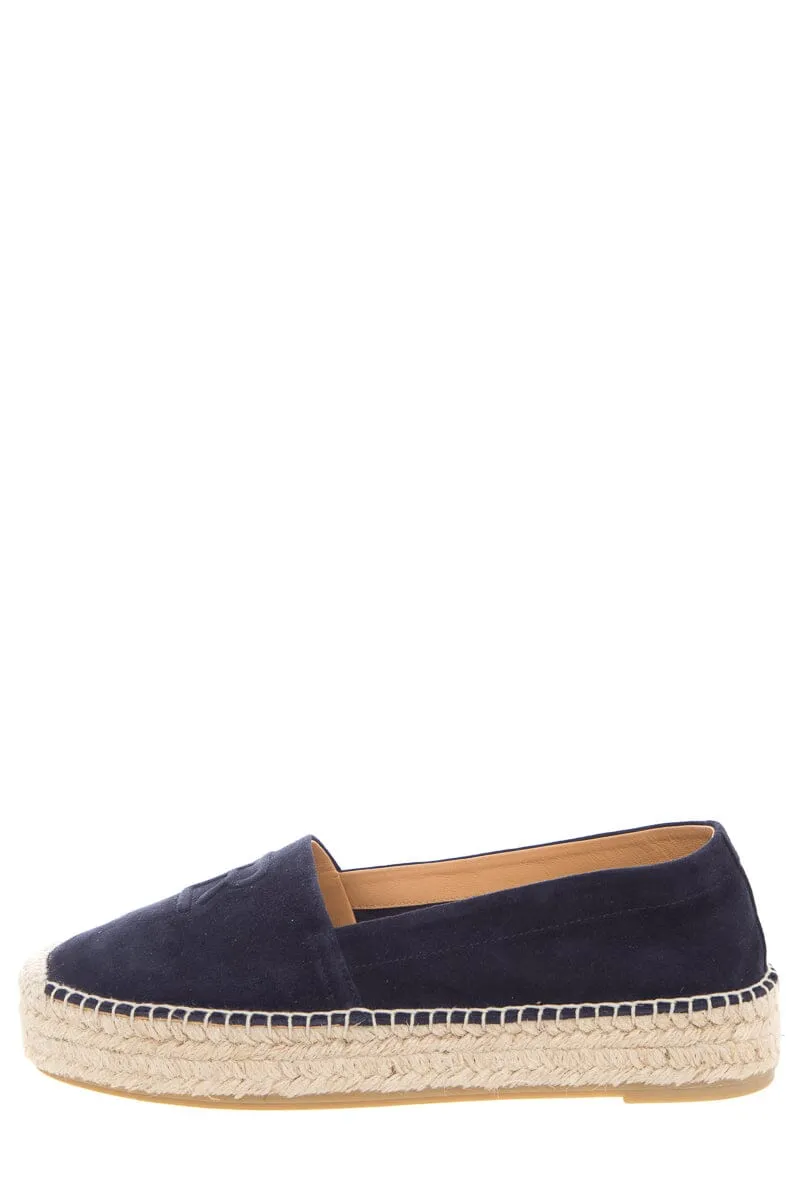 Ralph Lauren Purple Label Navy Suede Espadrille SZ 37