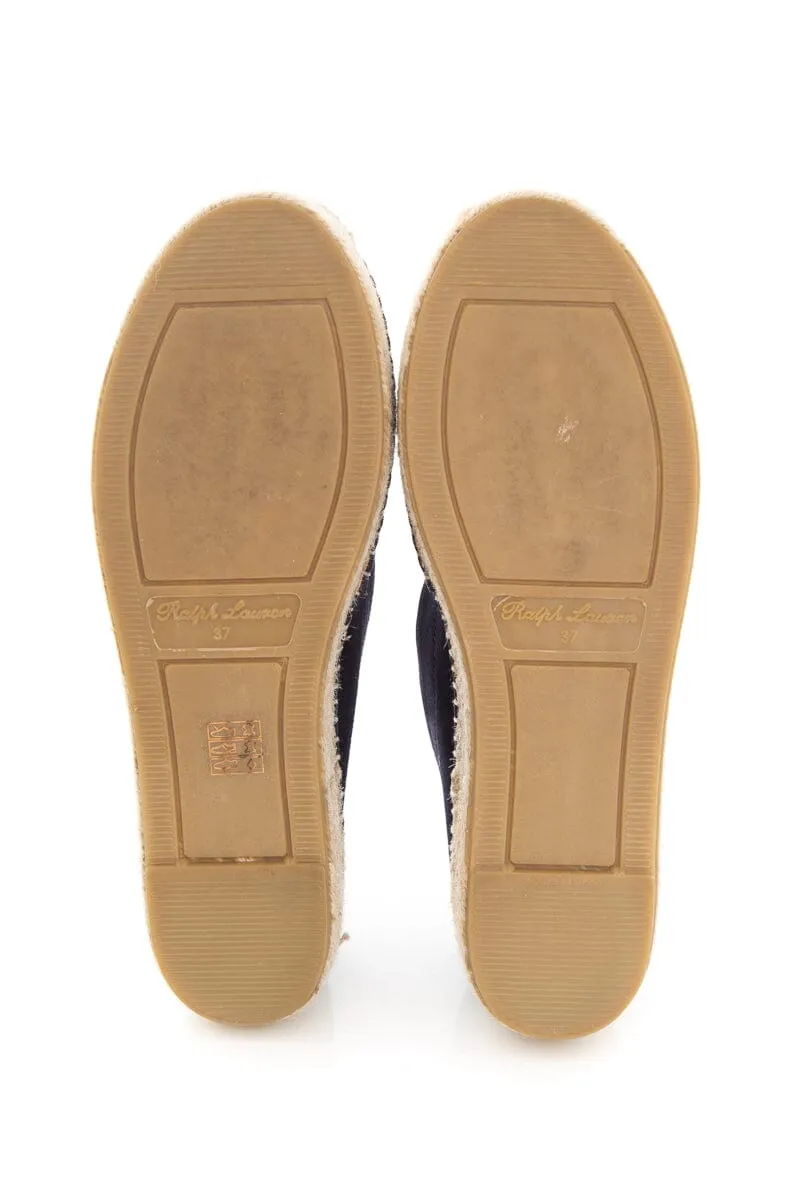 Ralph Lauren Purple Label Navy Suede Espadrille SZ 37