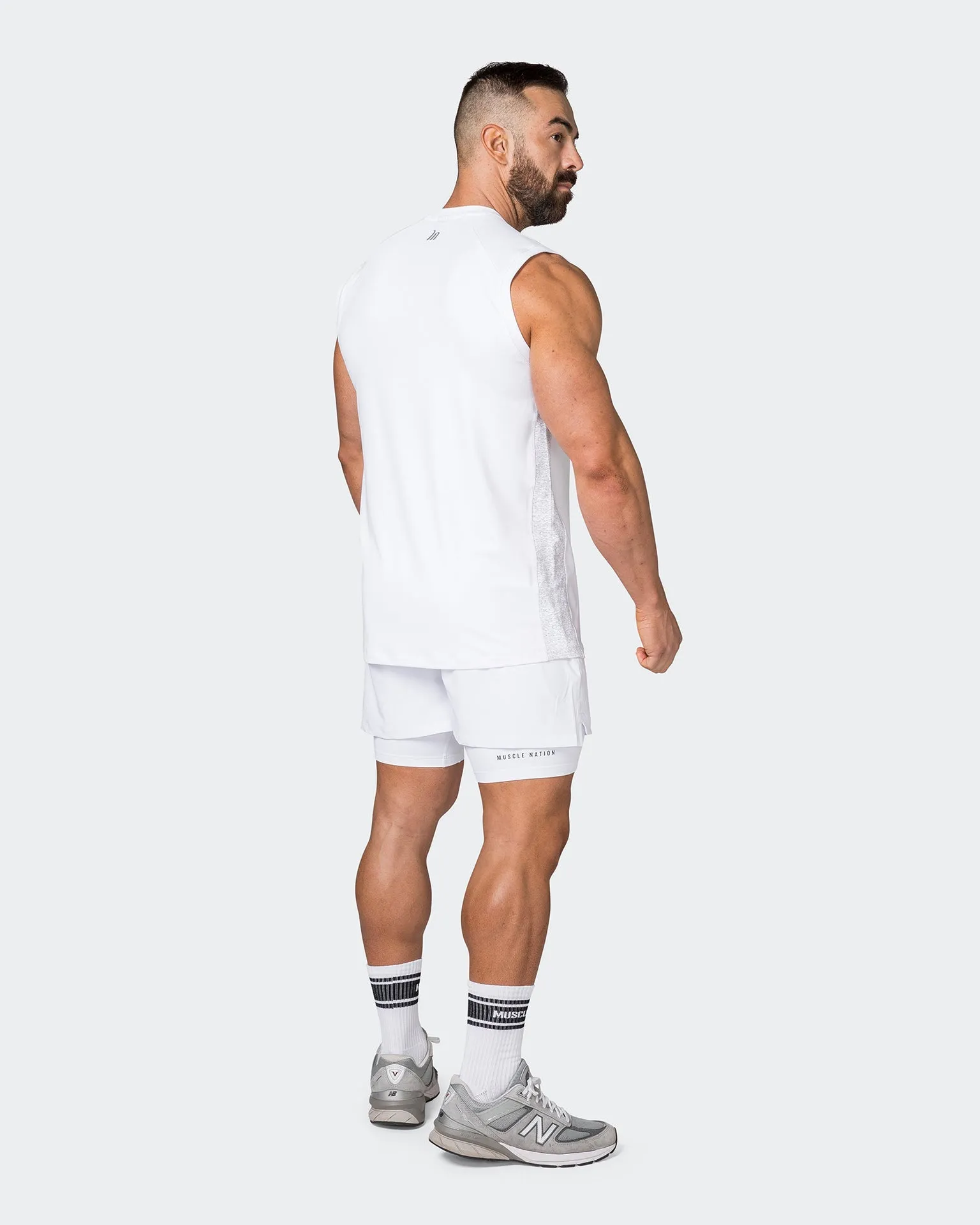 Reflective Running Tank - White