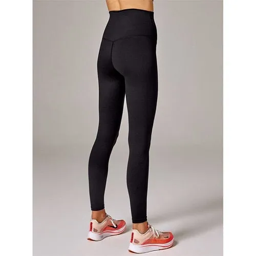 Running Bare Womens Peach Studio Full Length Tights Black