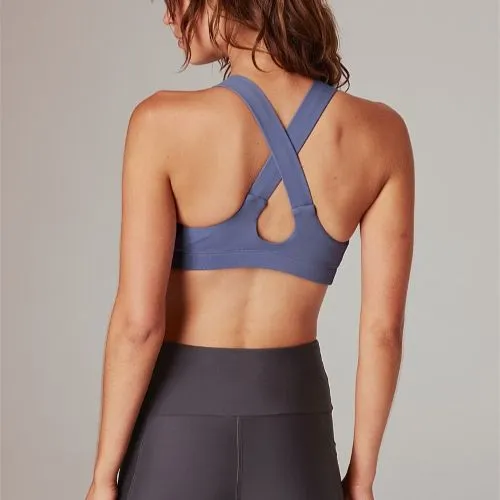 Running Bare Womens Power Up Sports Bra Peach Stardust