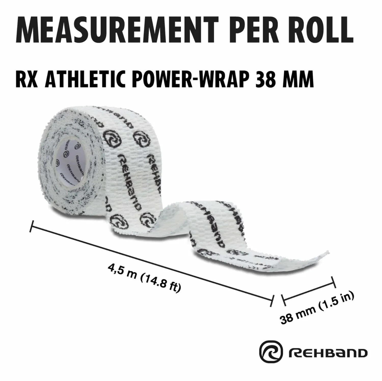 RX Athletic Power-Wrap 38 mm x 3 Rollen (Gewichtheberband)