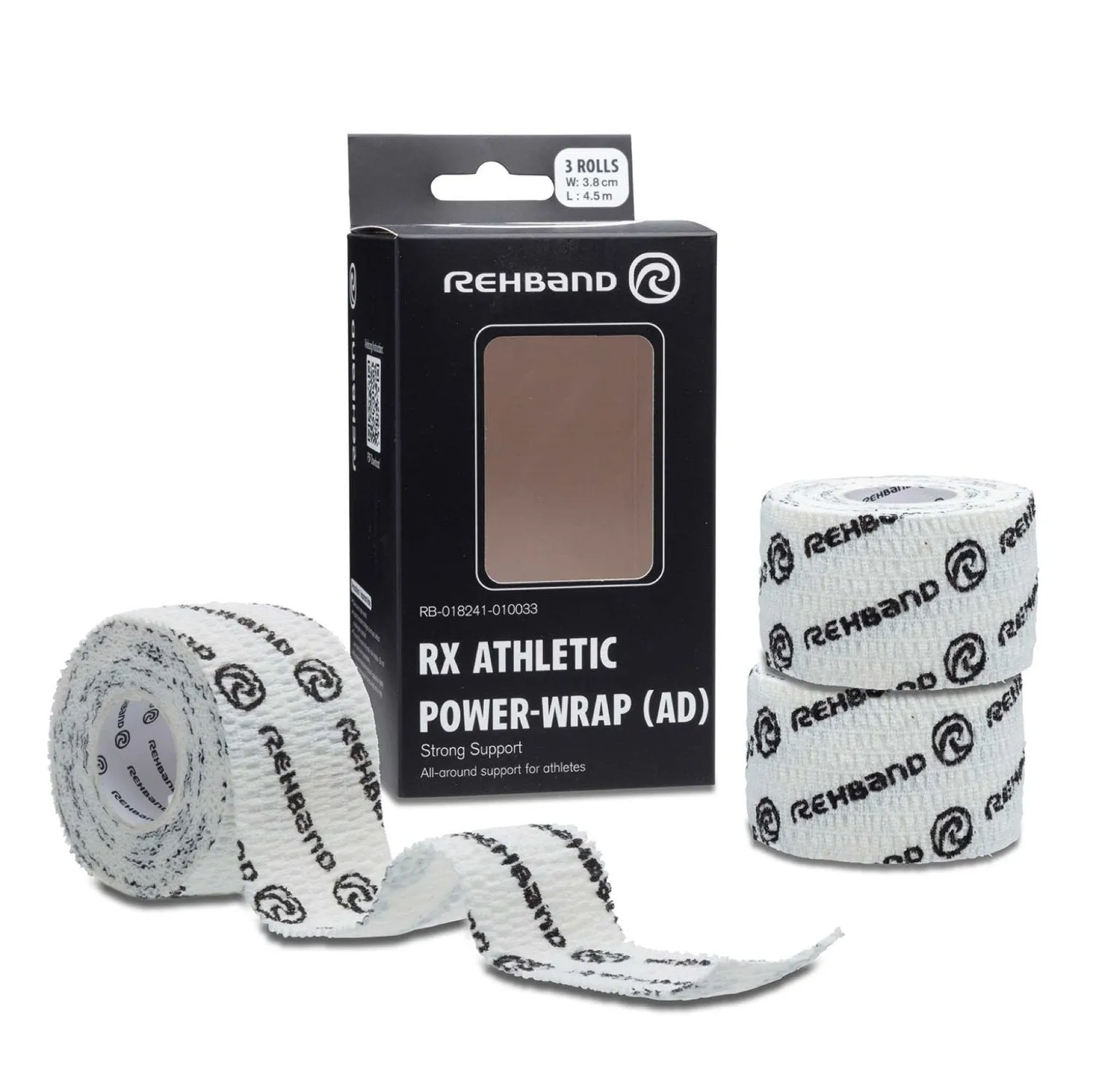 RX Athletic Power-Wrap 38 mm x 3 Rollen (Gewichtheberband)