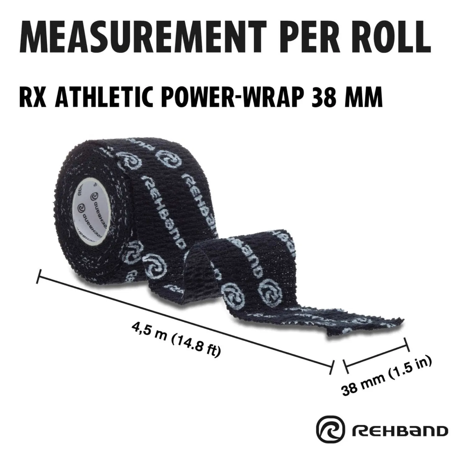RX Athletic Power-Wrap 38 mm x 3 Rollen (Gewichtheberband)