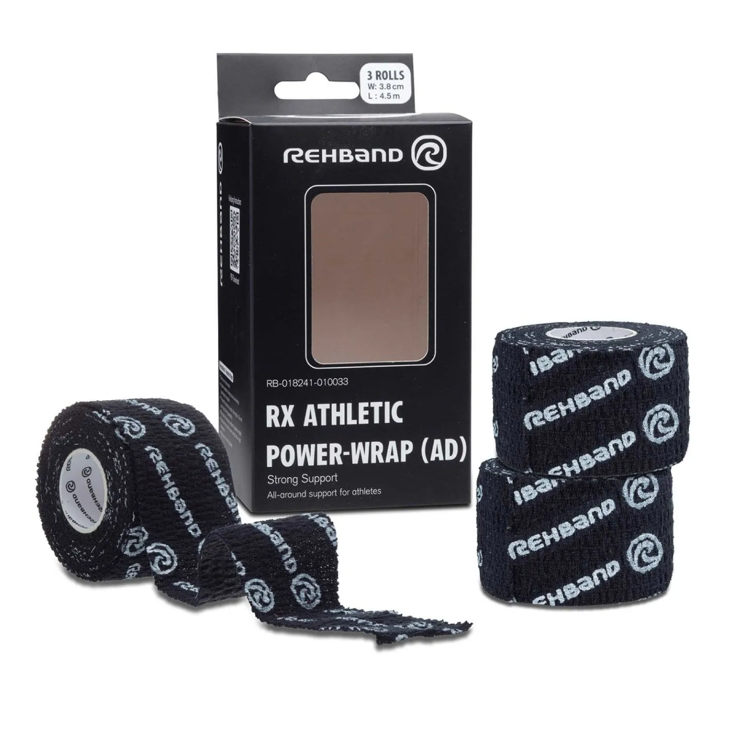 RX Athletic Power-Wrap 38 mm x 3 Rollen (Gewichtheberband)