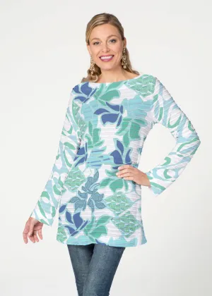 Sail Blue (8087) ~ Banded Boatneck Tunic