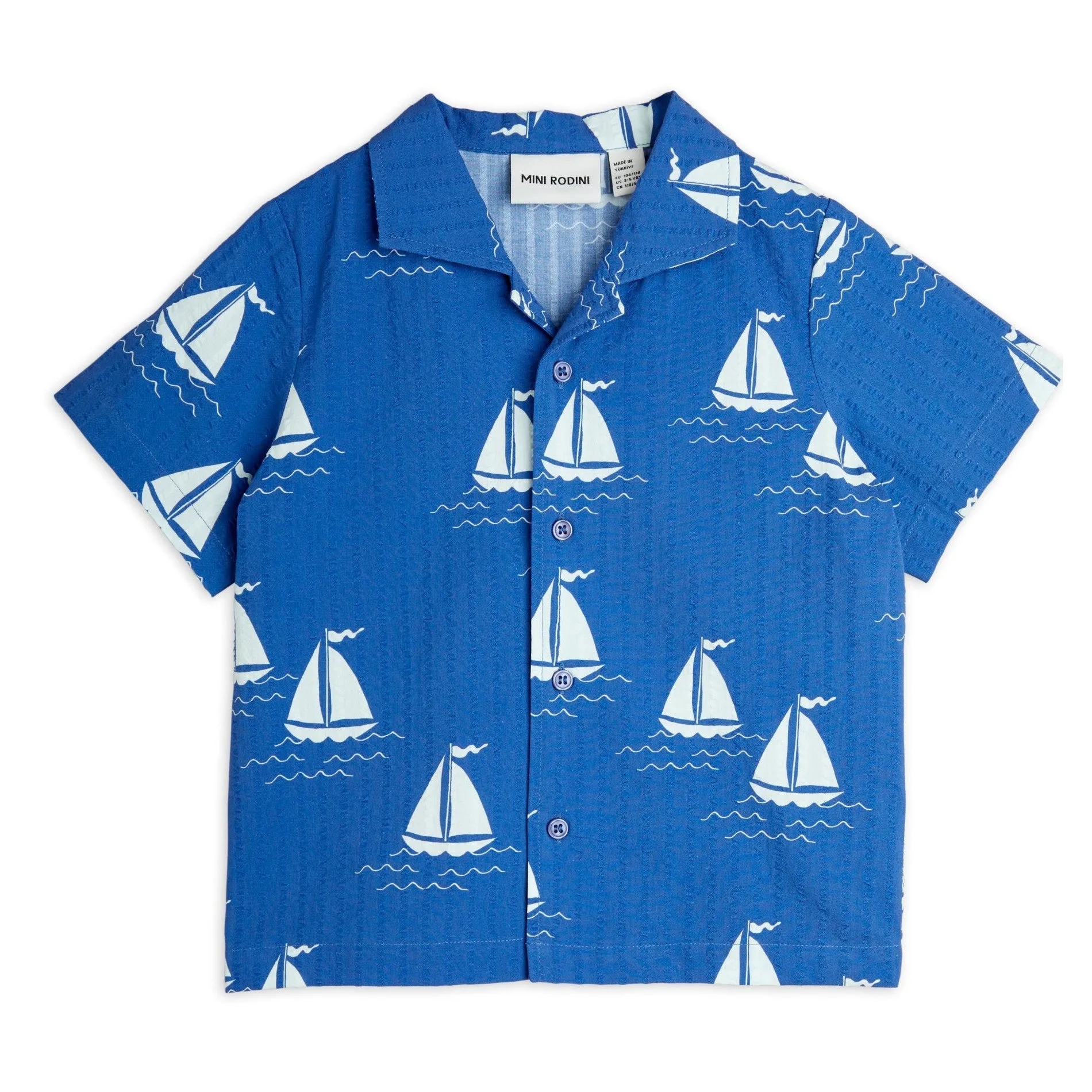 Sailing Boats Woven Shirt by Mini Rodini
